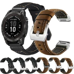 QuickFit 26mm 22mm Watch Strap For Garmin Fenix 7X 7 Pro Sapphire Solar Leather Watchband 6X 6 Pro 5X 5 Plus Enduro 2 Bracelet