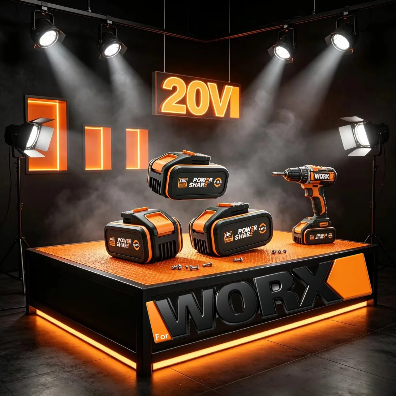 

18650 Battery for Worx 20V 4.0Ah 6.0Ah 8.0Ah 2 Pack with Fast Charger for WA3520 WA3525 WA3575 WA3578 Power Share Full Series