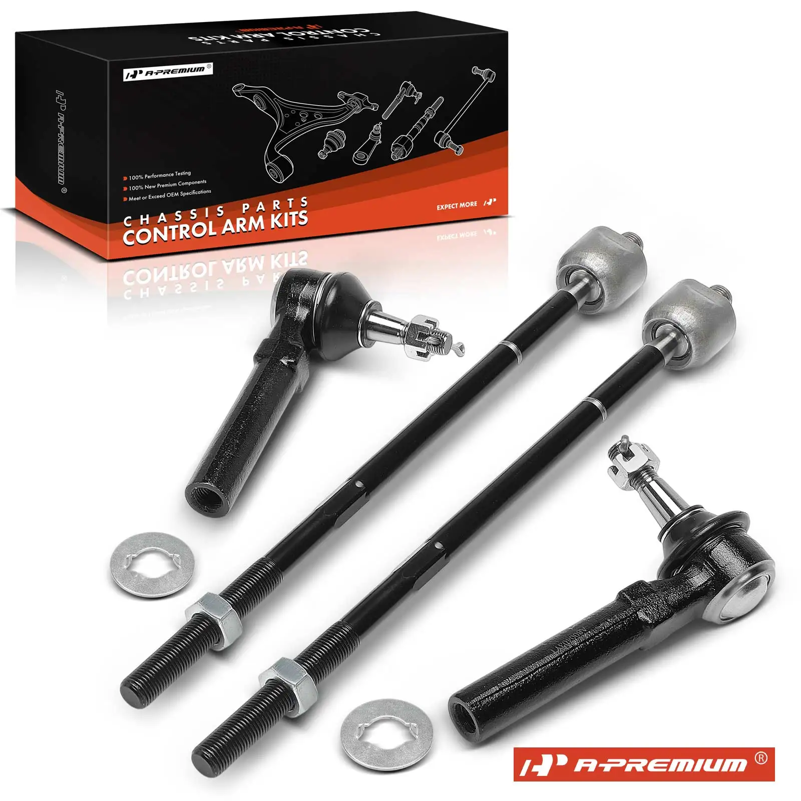 A-Premium 4x Front Inner & Outer Tie Rod End for Dodge Grand Caravan 2008-2010 Chrysler Town & Country 2008-2010