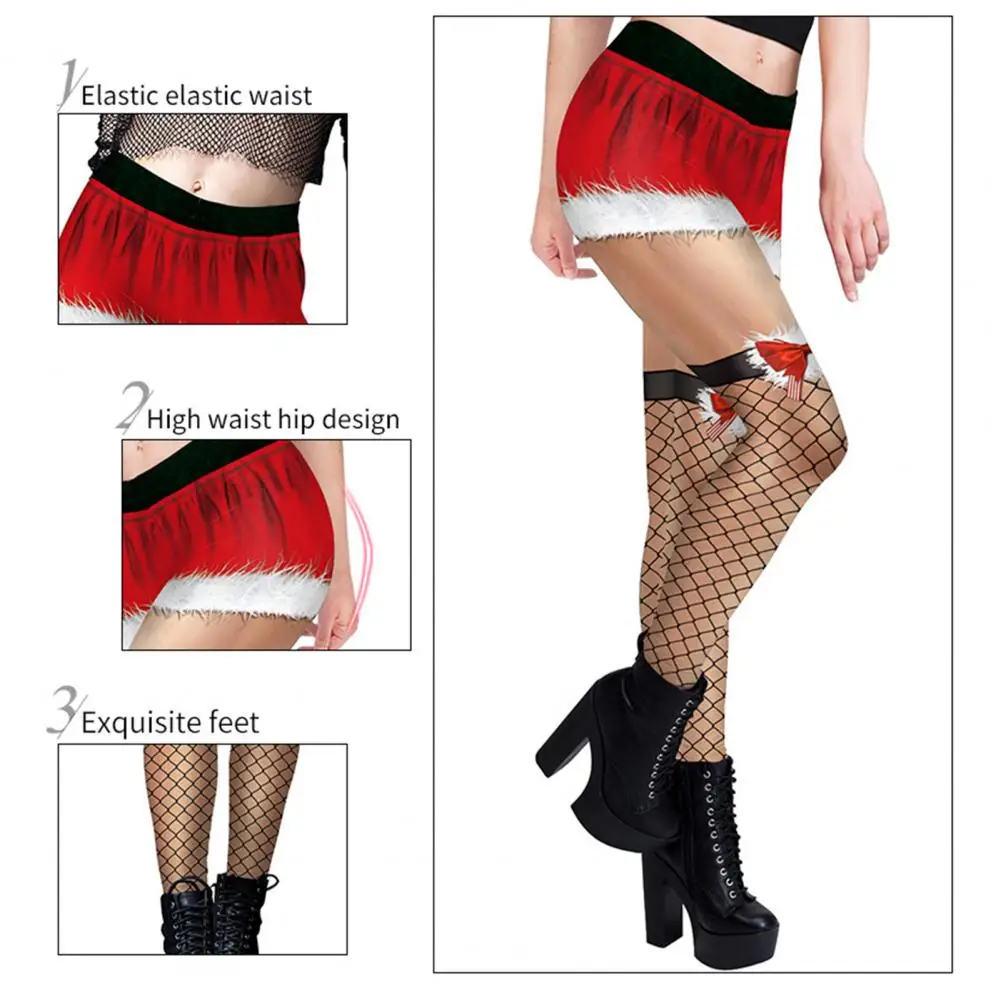 Cintura natalizia per cosplay da donna, stampa 3D, regali, leggings, pantaloni da allenamento skinny elasticizzati con motivo a fiocco di neve di Natale