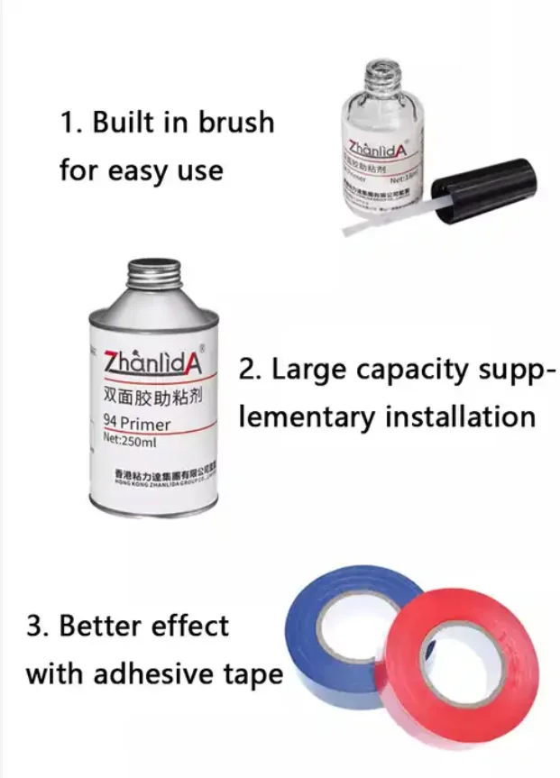 Zhnalida 3M Superior Double Sided Glue Tackifier 18ml Double Sided Adhesive Primer for Vehicle Double Sided Adhesive Treatment