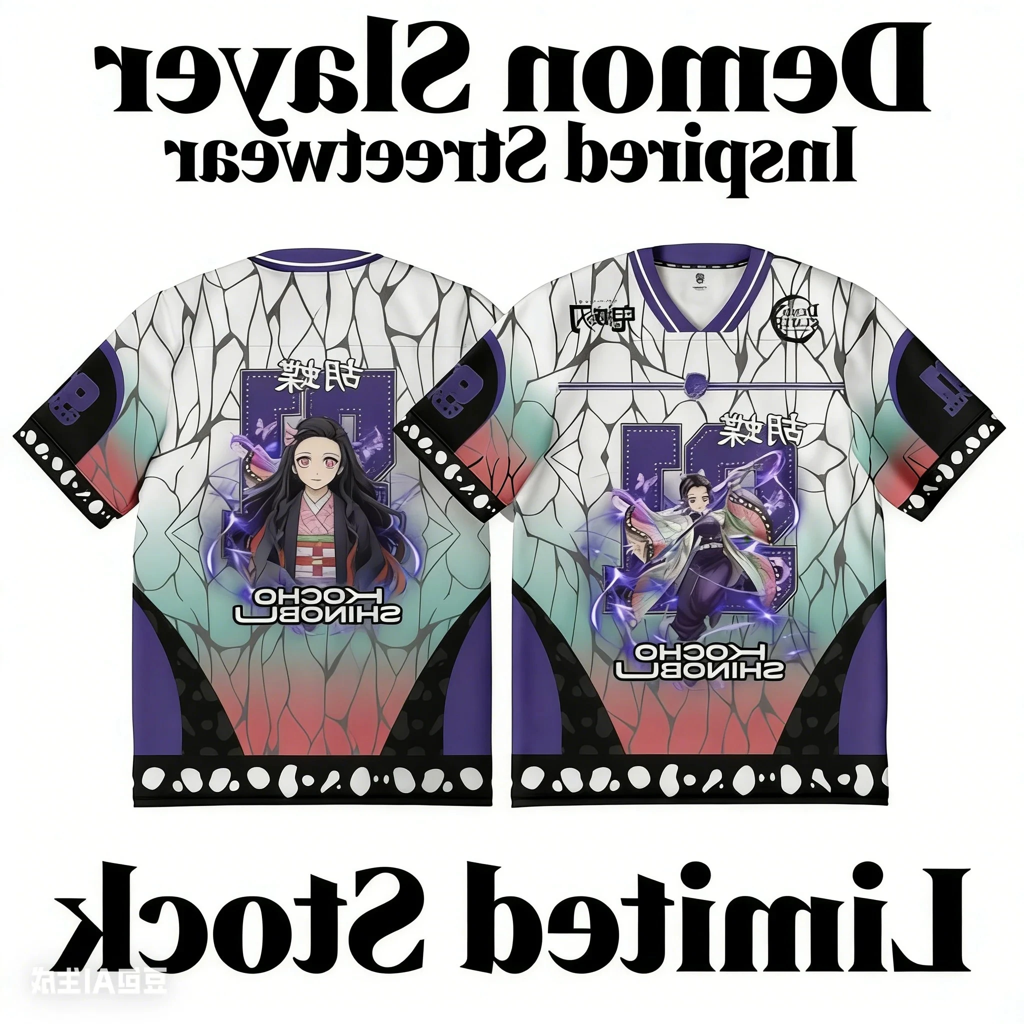 East-Japanischer Samurai Kocho Shinobu Anime-Serie Mode 91 Jersey Kpop Baseball Hockey Outfit T-Shirt Alltags-Unisex-Tops T-Shirts