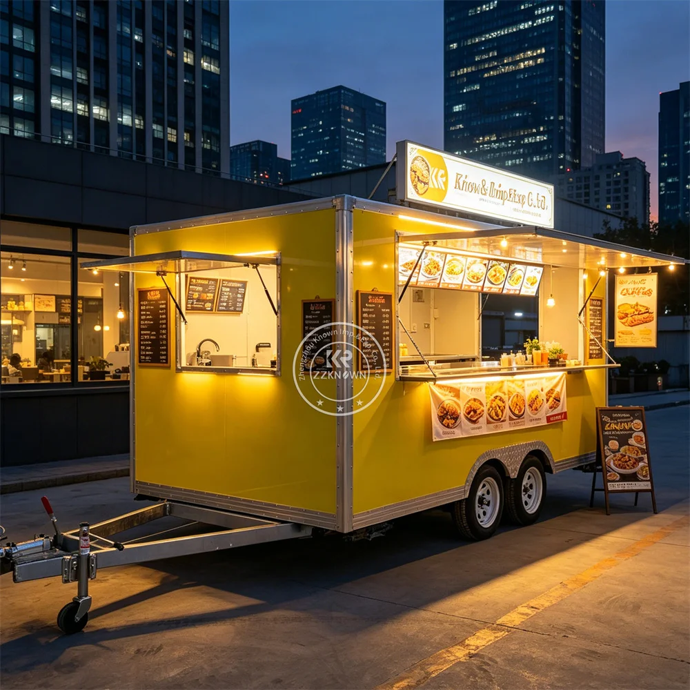 

Mobile Concession Trailer Ice Cream Pizza BBQ Cart Fully Equipped Food Truck Beverage Food Trailer