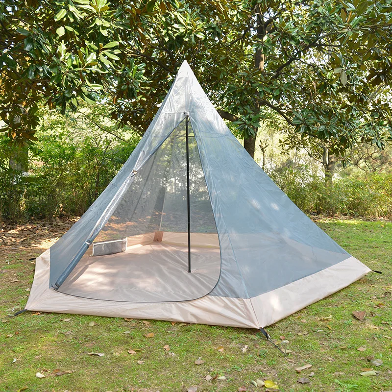 

Indiana Tent Cotton Cloth 3 People Camping Pyramid Canopy Steeple Front Hall Outdoor Custom Four-Season Two Bedrooms One Living