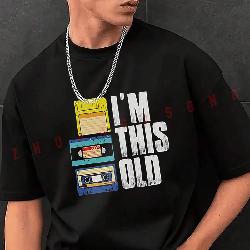 

Retro 80s Tech Nostalgia Graphic Men's Fashion T-shirt Casual Trendy Tshirts For Summer Comfortable Short Sleeve Tops