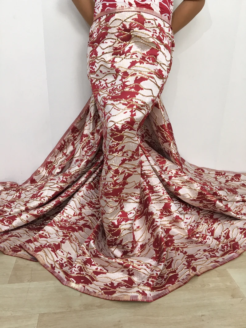 African Damask Gild Lace Fabric High Quality 2025 Nigerian Brocade Jacquard Lace French Tulle Lace Satin For Luxury Dress