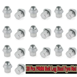 20 Piece 19MM Bolt Lug Stud Tyre Nut Alloy Steel Wheel M12x1.5 Nuts Alloy Steel Wheel Nuts for Ford Fiesta Mondeo C-Max Focus