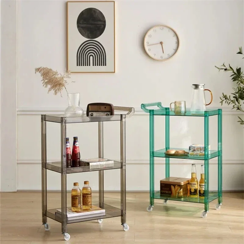 

Прозрачный роллер Lager wagen abnehmbarer Snack wagen mehr schicht iges Жестell Rollwagen Acryl wagenembalies Luxus πche