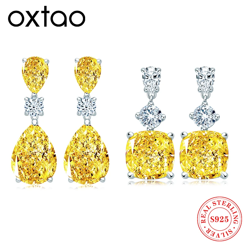 

OXTAO Certified Moissanite Hoop Earrings for Women 925 Sterling Silver D Color Glittering Diamond Engagement Wedding Jewelry