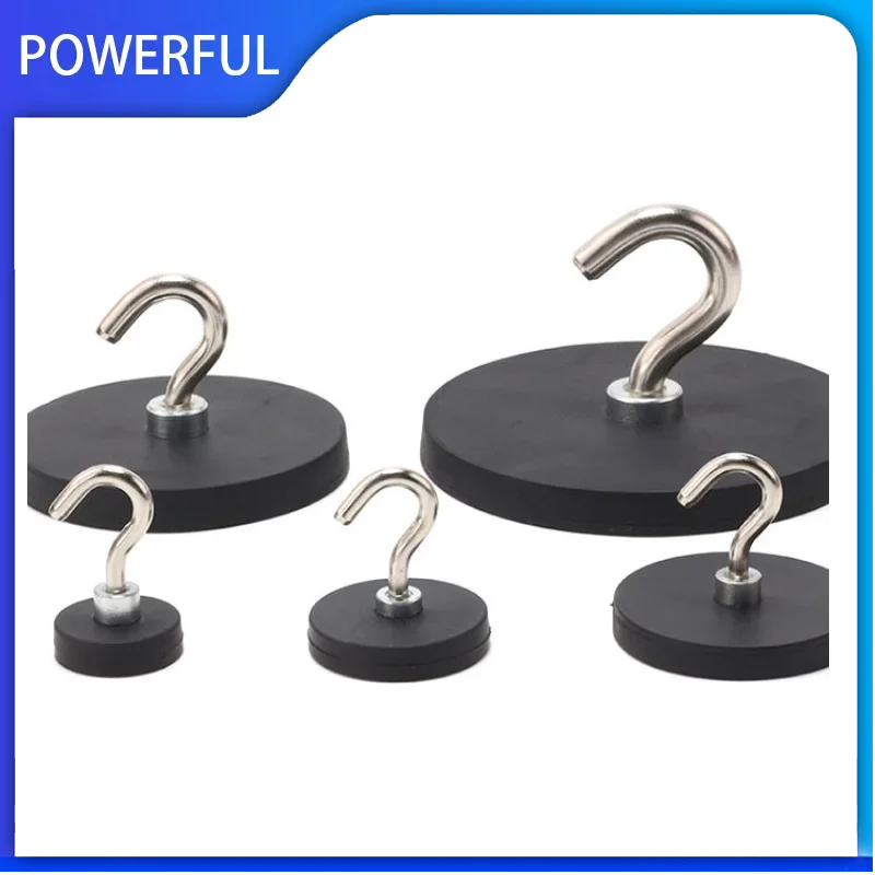 2~20PCS Magnetic Hooks Powerful Heavy Duty Magnet Hanger Wall Hanging Magnet Hooks Magnetic Base Home Storage