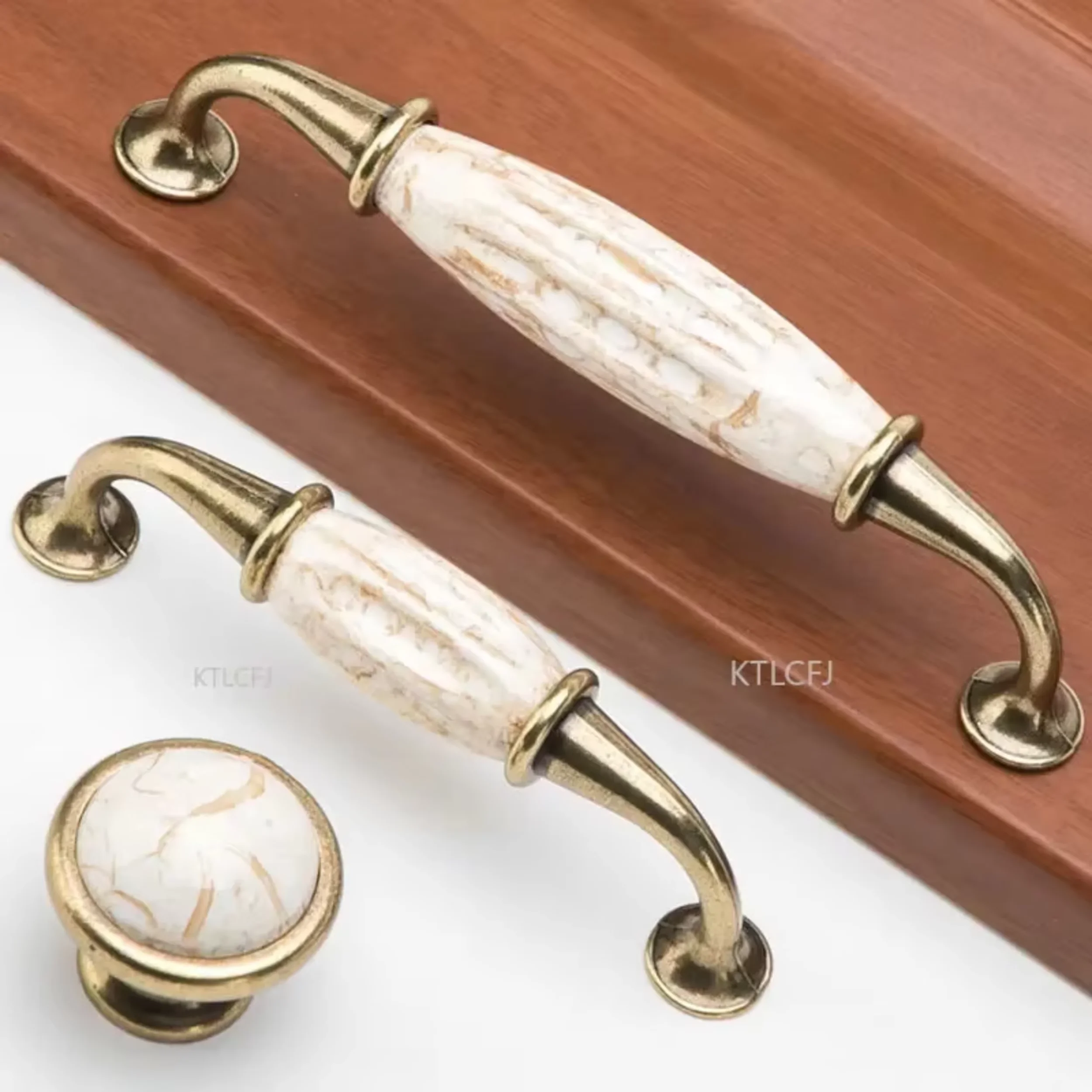 Antique Crackle Glaze Ceramic Drawer Pull Handle, Zinc Alloy Base, European & Chinese Style Cabinet Cupboard Furniture