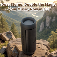 Portable Outdoor Wireless Bluetooth Speaker with Dual Drivers Stereo Bass Boost TF/USB/ Fm Voice Broadcasting for Travel Camping