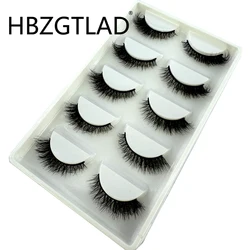 5 pairs faux mink lashes extension cilia fluffy fake lashes makeup wispy long eye lash 3d eyelashes natural false eyelashes ﻿