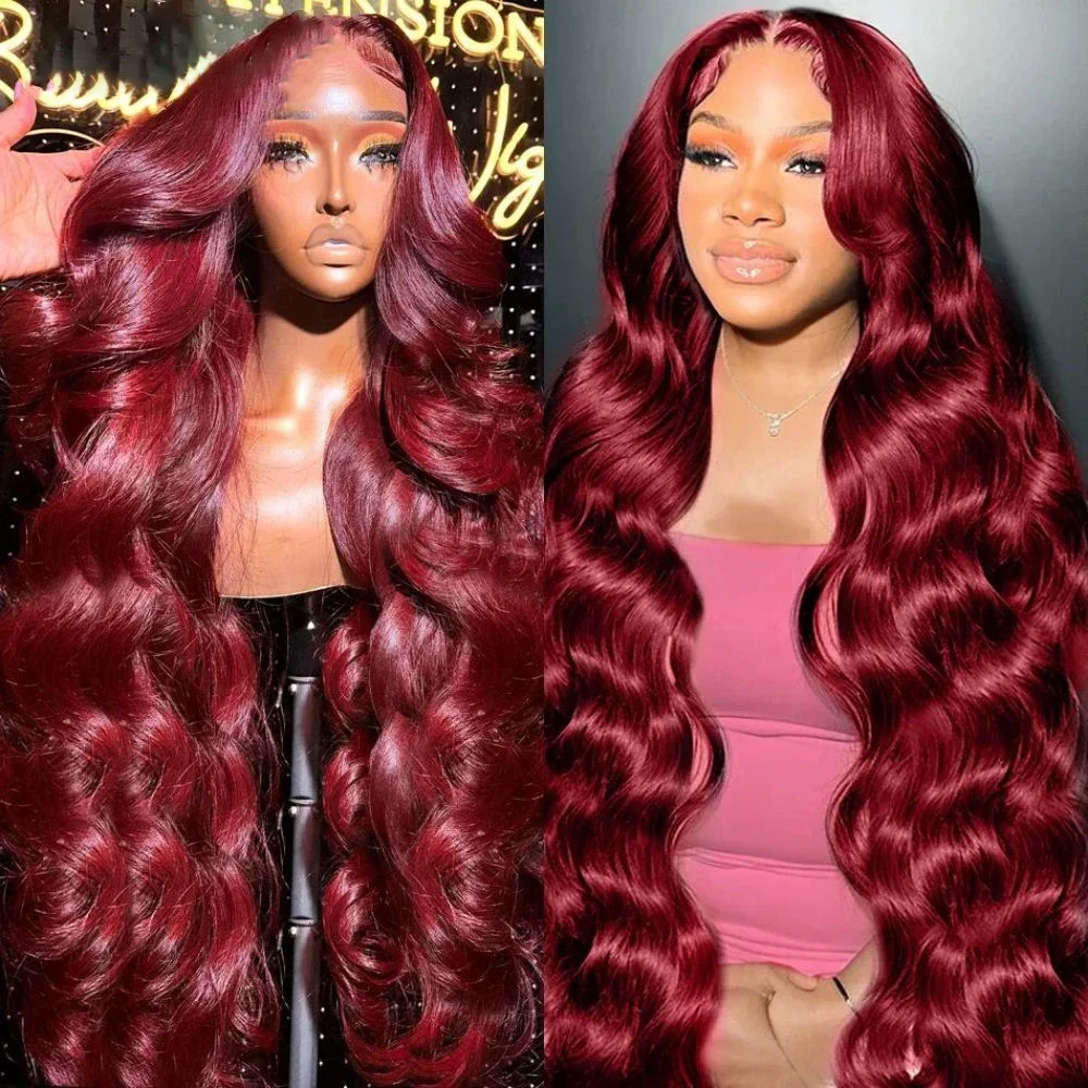 Gabrielle 99j Colored Wigs Burgundy 13X4 Lace Frontal Wig Body Wave Lace Front Human Hair Wigs Brazilian Remy Lace Wig For Women