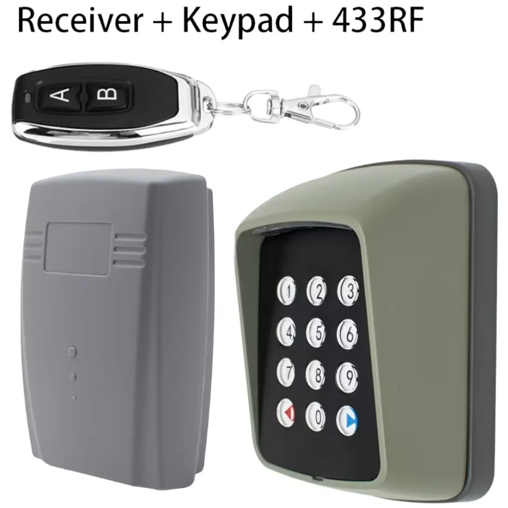 Universal 433MHz Wireless Keyboard Password Switch 2CH Receiver For Garage Door Entry Gate Automatic Opener Numeric Keypad