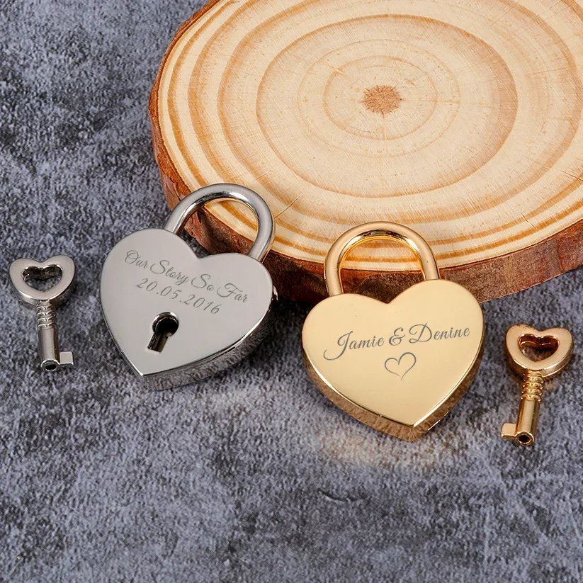 

Custom Padlock Couple Heart Lock Personalized Name Date Engraved with Our Story So Far Anniversary Gifts for Lover Boyfriend Her