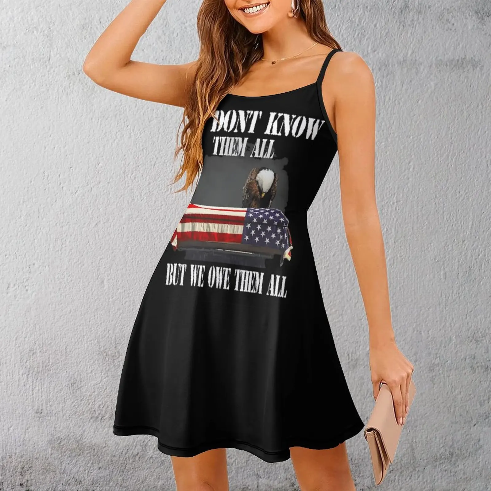 

Patriotic Memorial Tribute Women's Sling Dress Funny Sexy Woman's Clothing Humor Graphic Clubs Strappy Dress