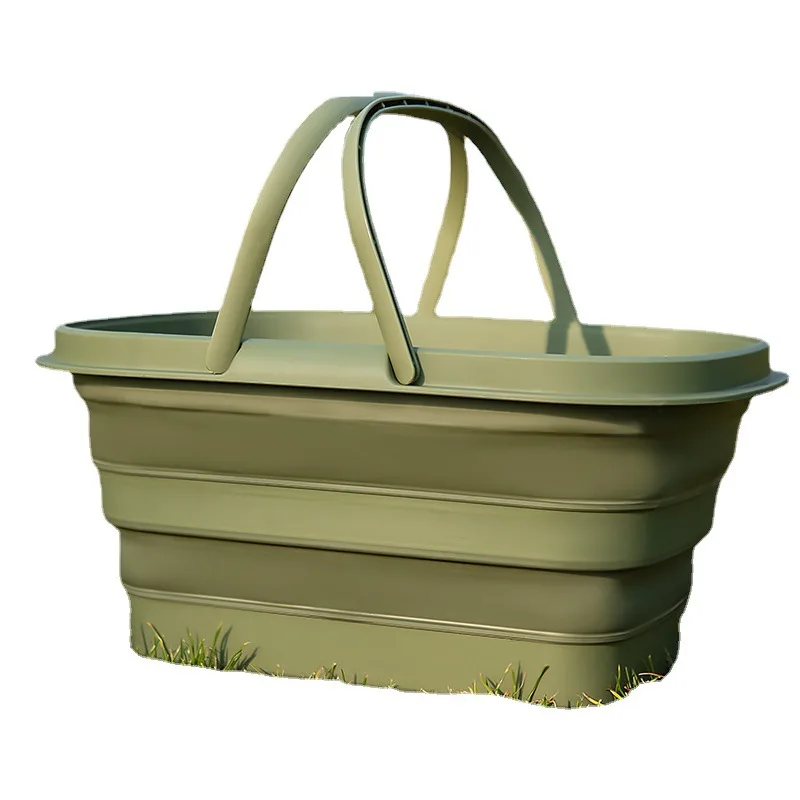 

Picnic Basket With Large Capacity And Convenient Ins Wind Power Basket Outdoor Spring Outing Picnic With Foldable Basket Outside