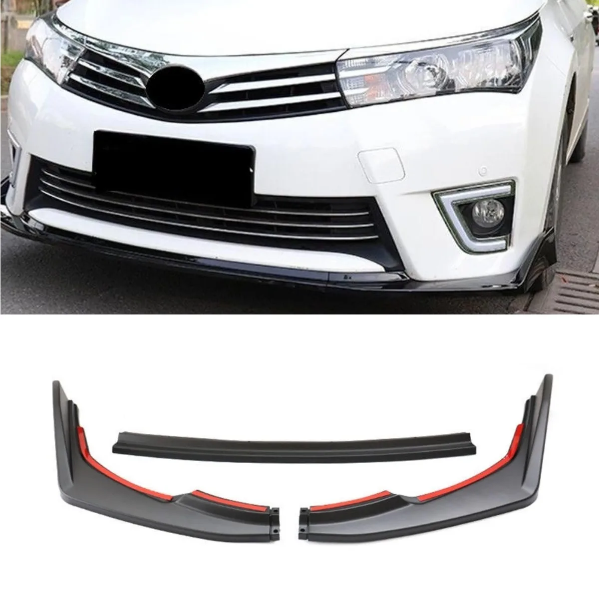

Car Front Bumper Lip Splitter Diffuser Spoiler Body Kit for Toyota Corolla 2014-2017 Bumper Guard Cover Protector Tunning Part