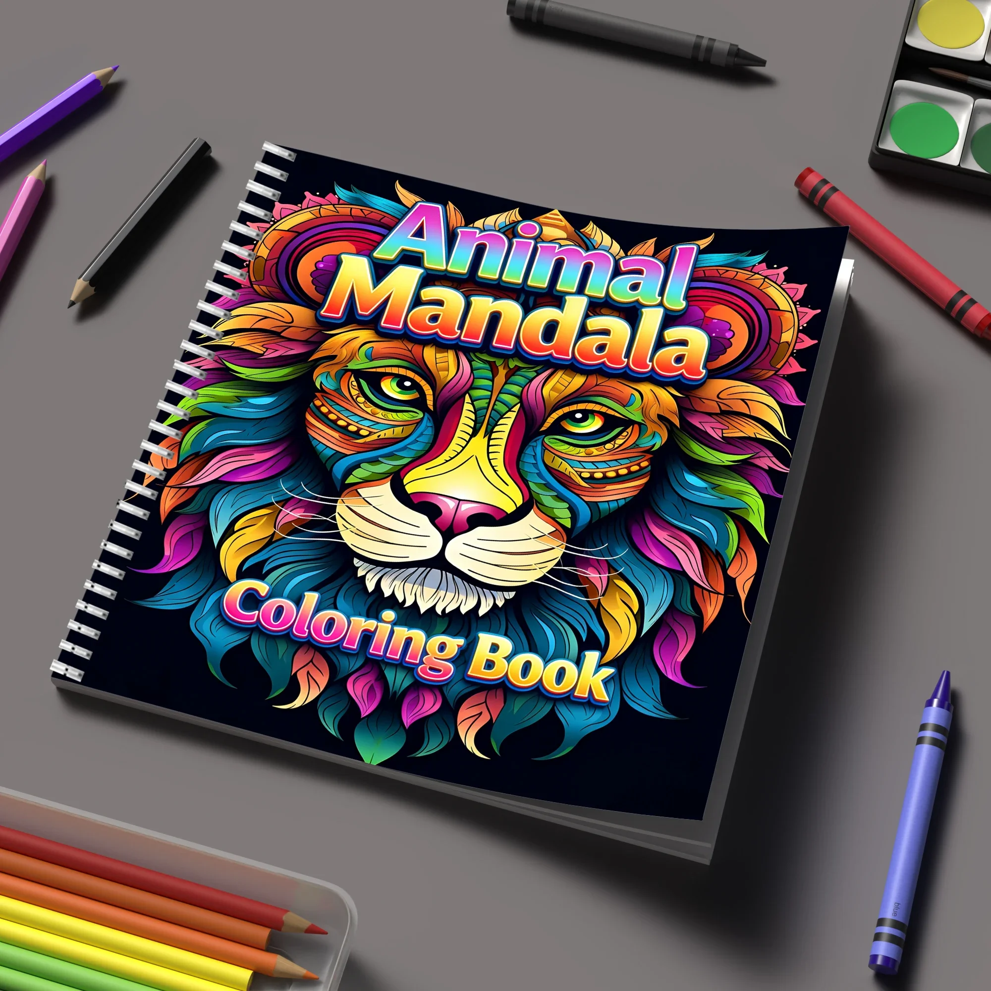 Coloring Book Animal-Mandala for Adult Colouring Book, Birth