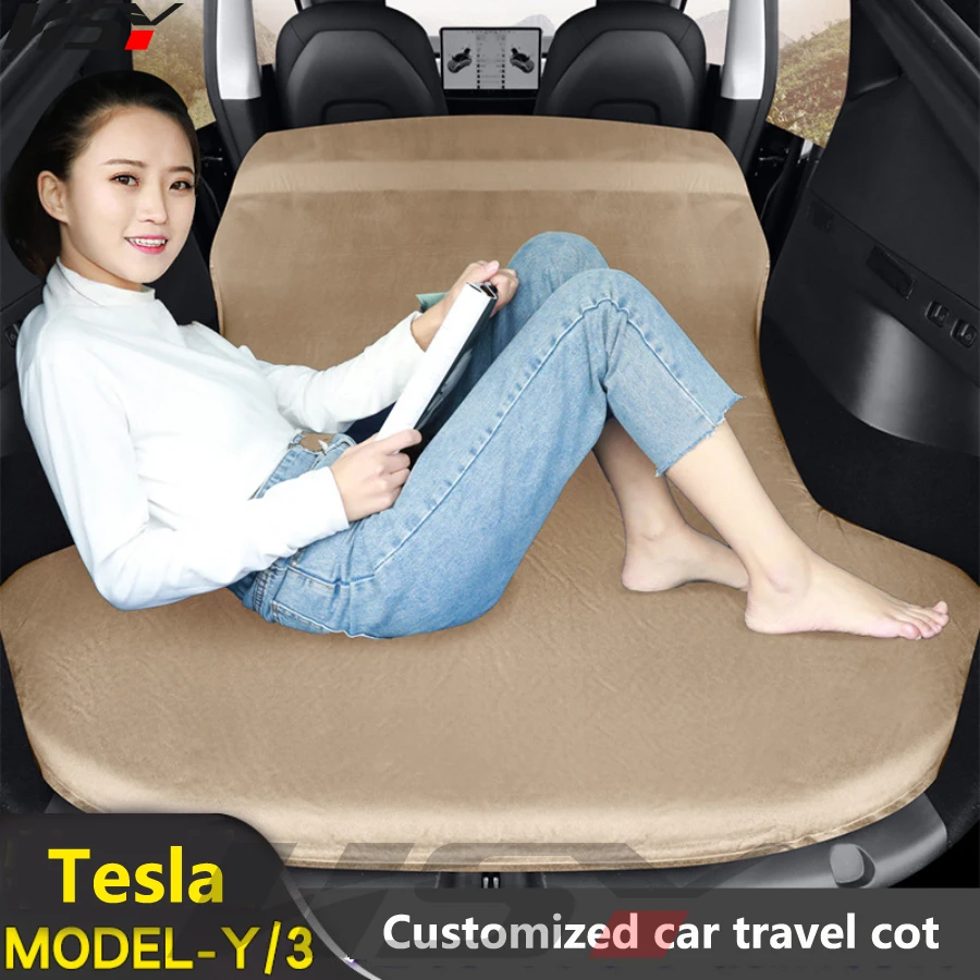 Materasso ad aria autogonfiabile per auto modello Tesla Y/3 Letto da viaggio per bagagliaio per auto gonfiabile da campeggio all\'aperto in tessuto