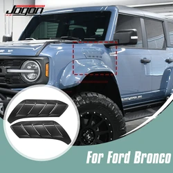 2Pcs Carbon Fiber For Ford Bronco Raptor 2021-2025 Exterior Car Side Fender Vent Air Flow Intake Panel Cover Trim Accessories