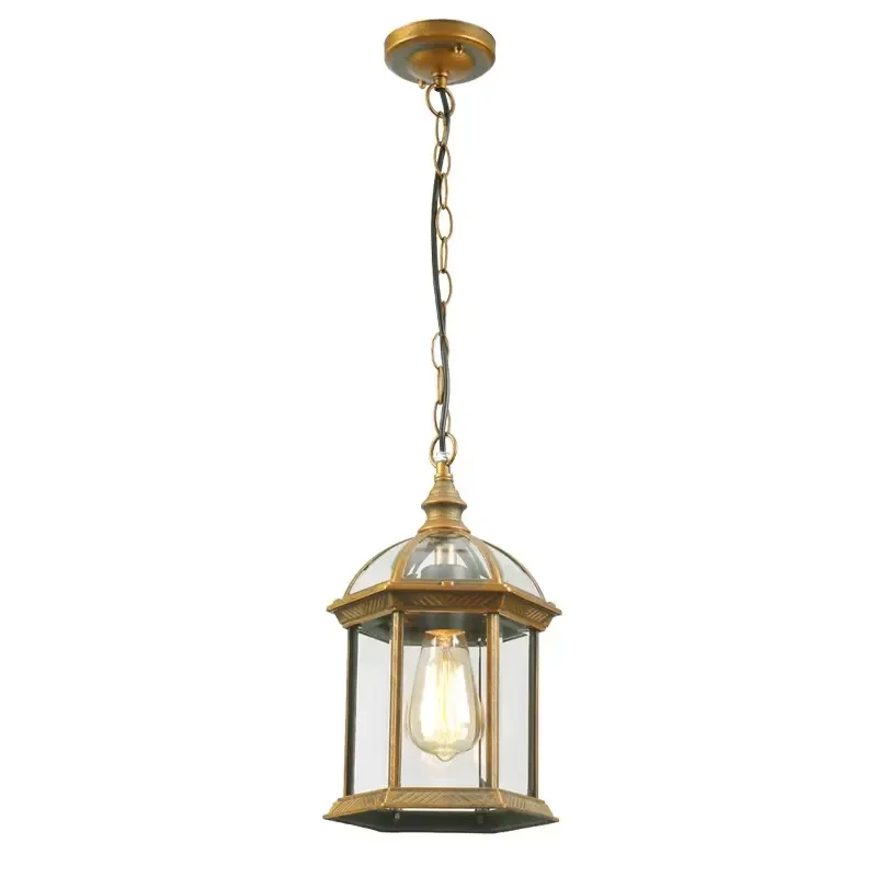 for  Balcony Corridor Courtyard Outdoor Waterproof Aluminum Hexagonal LED Chandelier