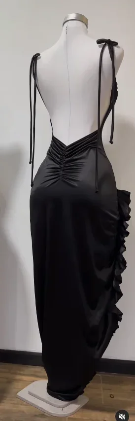Sexy Damen-Trägerkleid Sommer High-End Rollenspiel Y2k Rückenfreies Verführerisches Unregelmäßiges Abendkleid 2025 – Detail 8