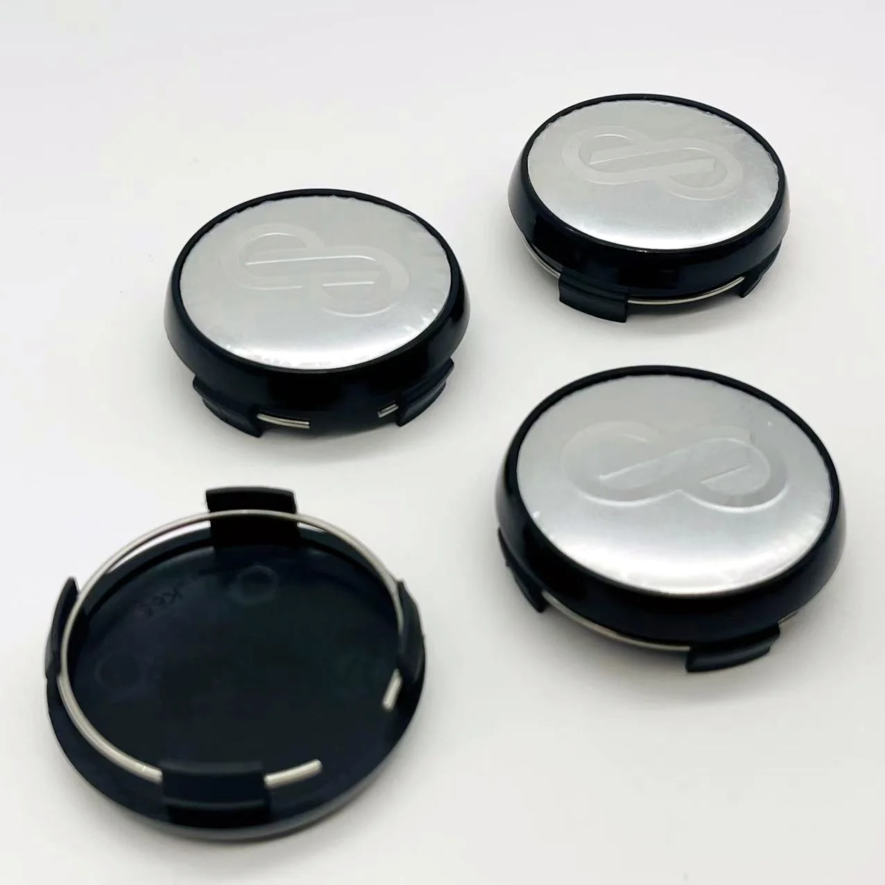 4PCS Sport Wheel Cap 65mm OD & 60mm Clip ENKEI Rim Caps Wheel Center Caps Car Cover Hub Cap Black & Silver view 6