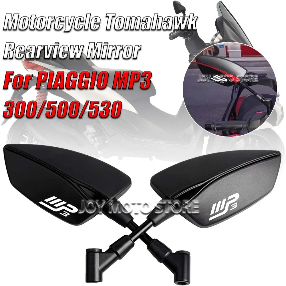 

For Piaggio MP3 300 500 530 Universal CNC Aluminum Tomahawk Rearview Mirrors 8mm 10mm Motorcycle Side Mirrors