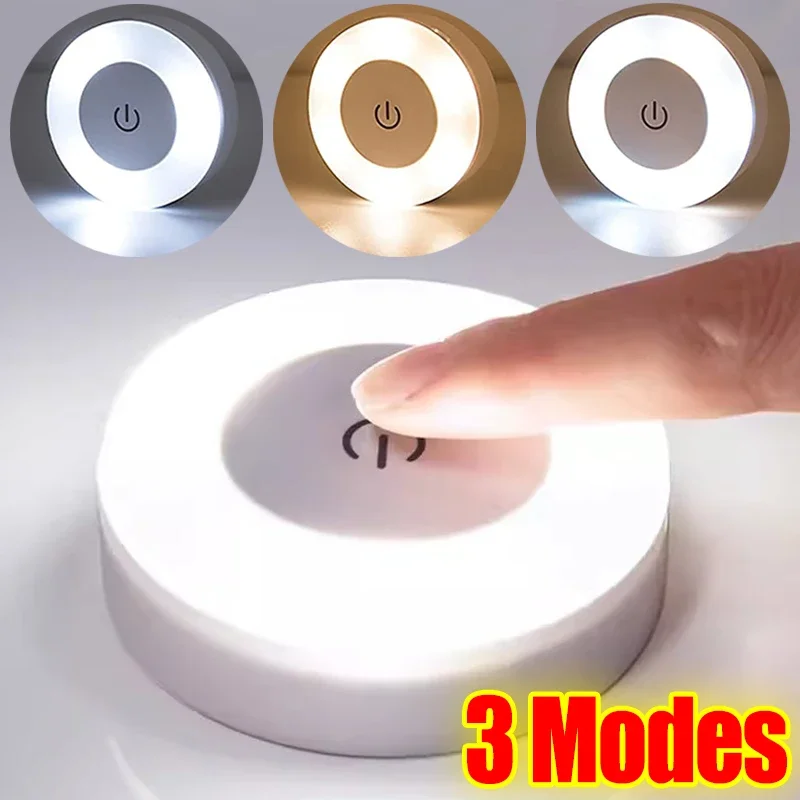 

Portable LED Touch Sensor Night Light 3 Modes Dimming Wall Lights USB Rechargeable Night Lamp for Living Room Bedroom Lighting