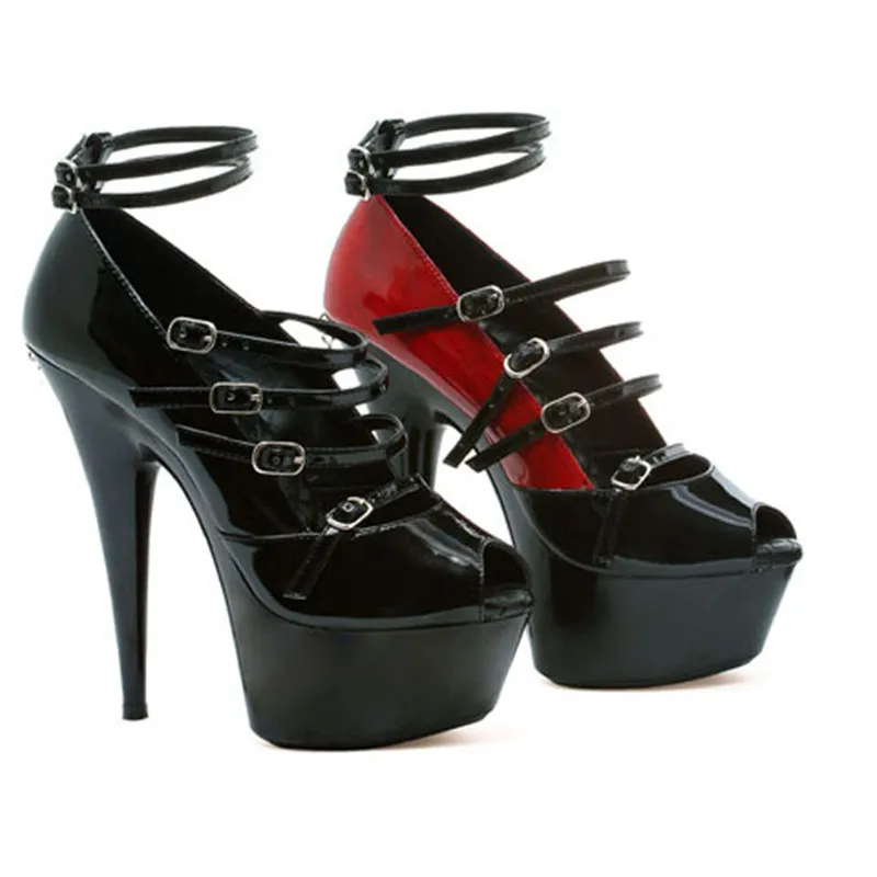 

15cm ultra high heels fine with waterproof paint single shoe heels Color matching diamond club shoes