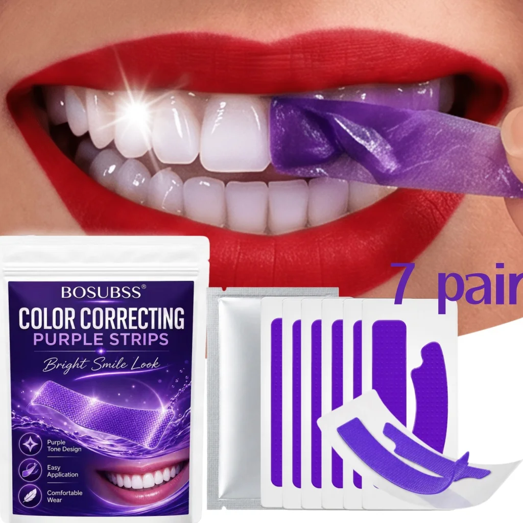 7 Pairs Teeth Whitening Strips, Mild Non-Irritating Brightening Dental Patches, Portable Oral Care Strips for Daily & Travel Use