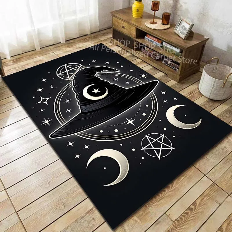 Mysterious Pentagram Magic Pattern Carpet for Living Room Bedroom Sofa Home Decor Non-slip Floor Mat Coffee Tables Area Rug