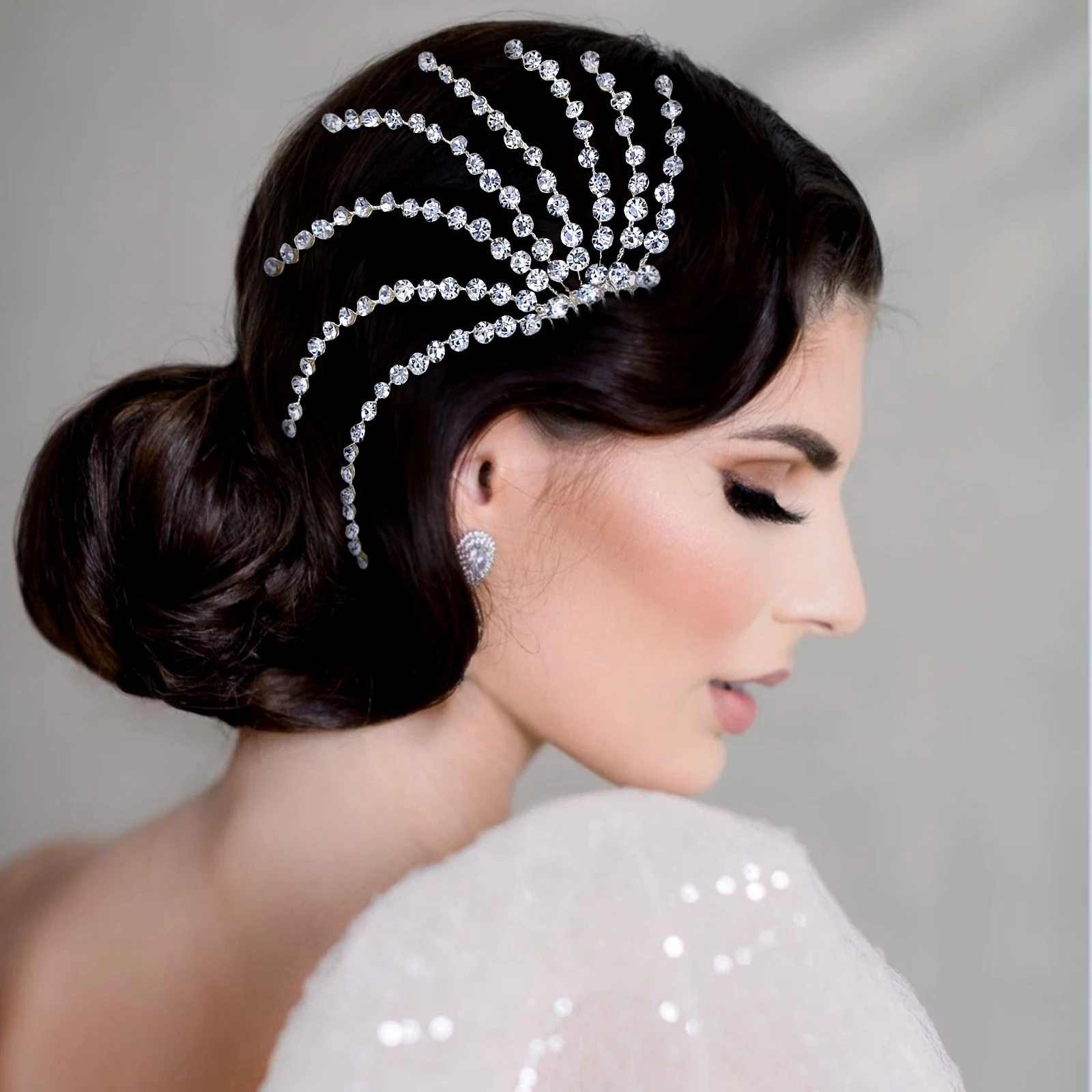 Peine para el pelo con diamantes de imitación de cristal para mujer, joyería para el cabello de novia, accesorios para el cabello de boda, horquilla de fiesta, HP563