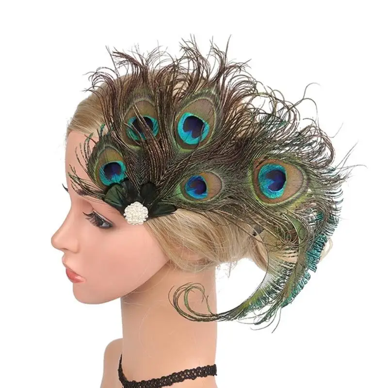 

Peacocks Hair Pin Peacocks Hair Clip For Women Side Clip Peacocks Headpiece 1920s Fascinator
