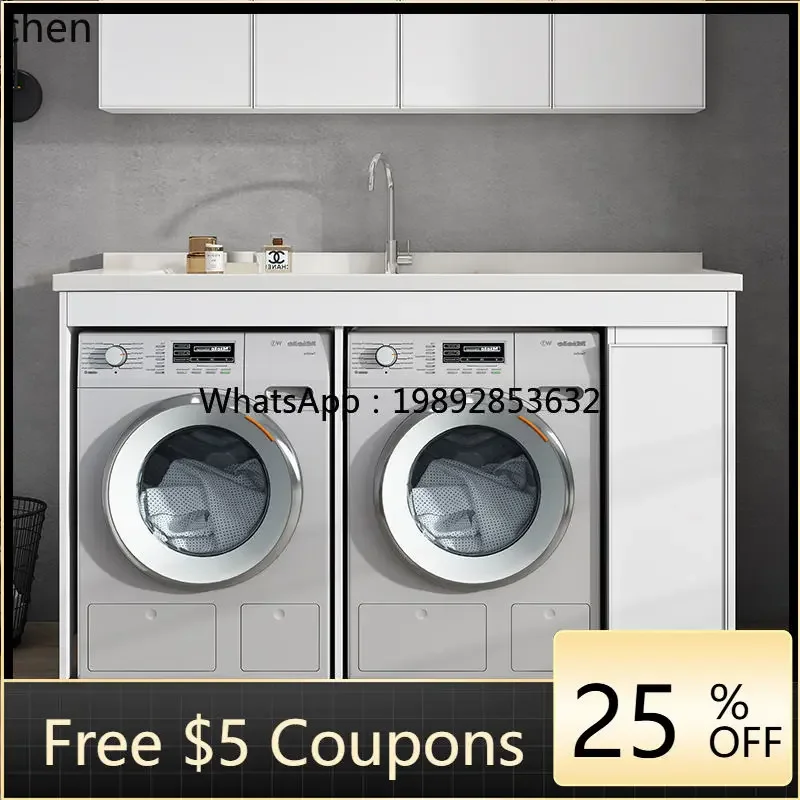 i7 Washer Dryer Combination Cabinet Space Aluminum Double Position Laundry Cabinet Integrated Machine Upper Basin Laundry Desk
