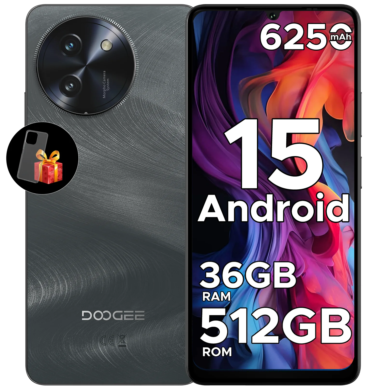 DOOGEE Note59 Pro+ 5G Smartphone 36GB 512GB 6,75" HD+ 120Hz Unisoc T8200 50MP Camera 6250mAh Batterij NFC Android 15 Mobiele Telefoon - afbeelding 1