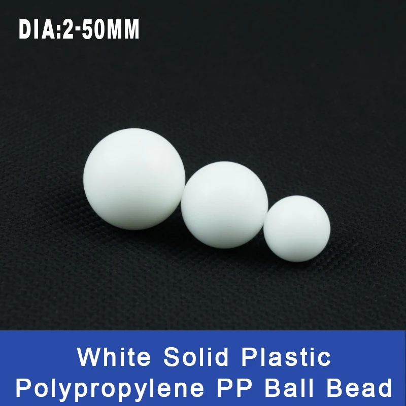 1-100Pcs White Polypropylene Precision PP Solid Plastic Ball Diameter 2-45mm Floating Translucent Plastic Precision Bearing Ball