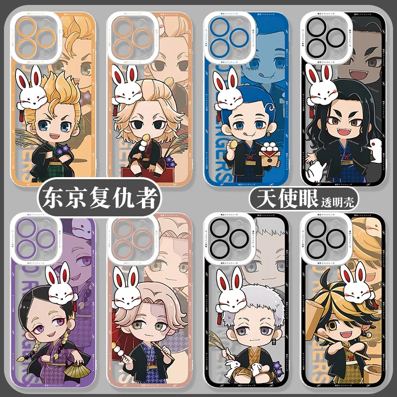 حافظة لهاتف آيفون 17 16 15 14 13 12 11 Xs 8 Pro Max Plus Mini Takemichi Manjiro غطاء أنيمي شفاف #1