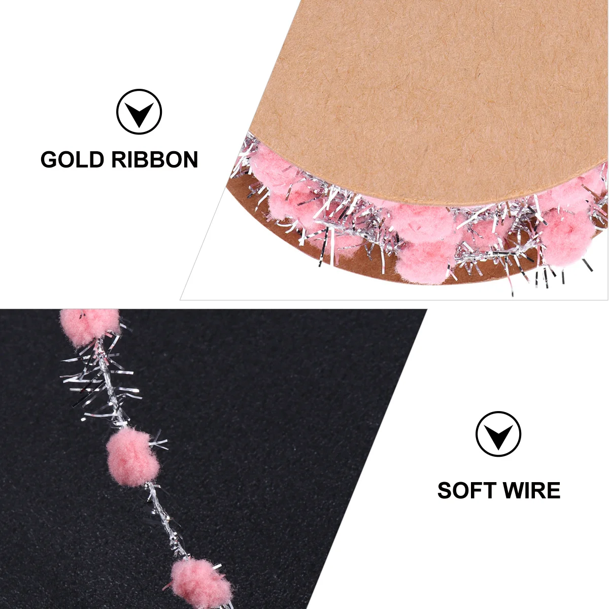 

3 Rolls Tree Decor Glitter Craft Ribbon For Gift Wrapping Party Decoration Party Decoration Balls Ribbon Crafts