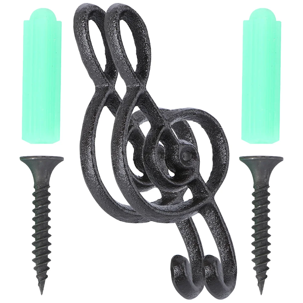 

2 Pcs Door Hook Key Hooks Wall Mounted Metal Note Bathroom Pant Iron Decorative Bag Holder