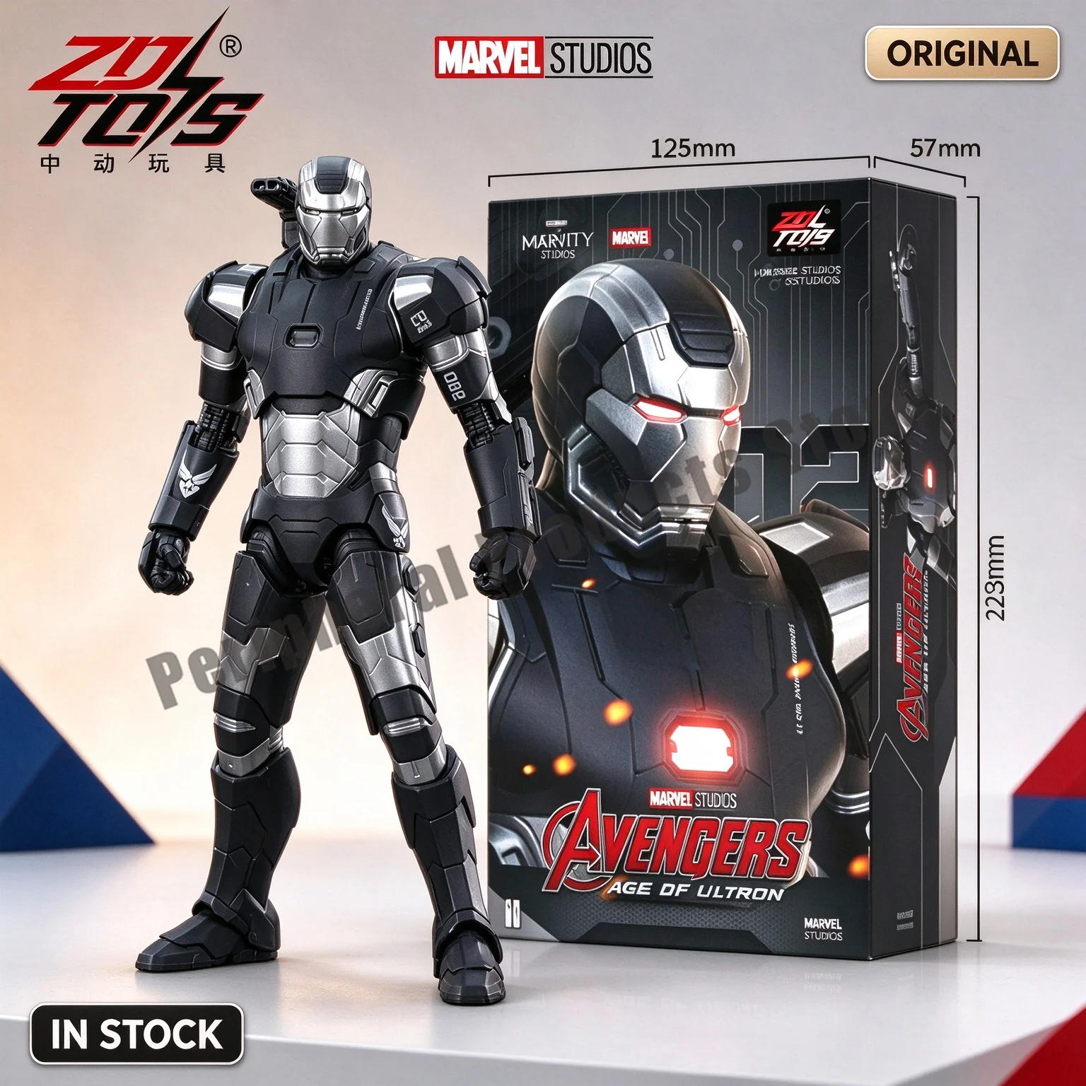 Figura de acción de la Máquina de la Guerra de Marvel de ZD TOYS, modelo coleccionable a escala 1/10, producto original con licencia oficial de Marvel, listo para ser enviado.
