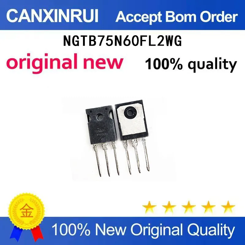 

(5-100 Pieces) New NGTB75N60FL2WG 75N60FL2 IGBT Field Effect Transistor TO-247