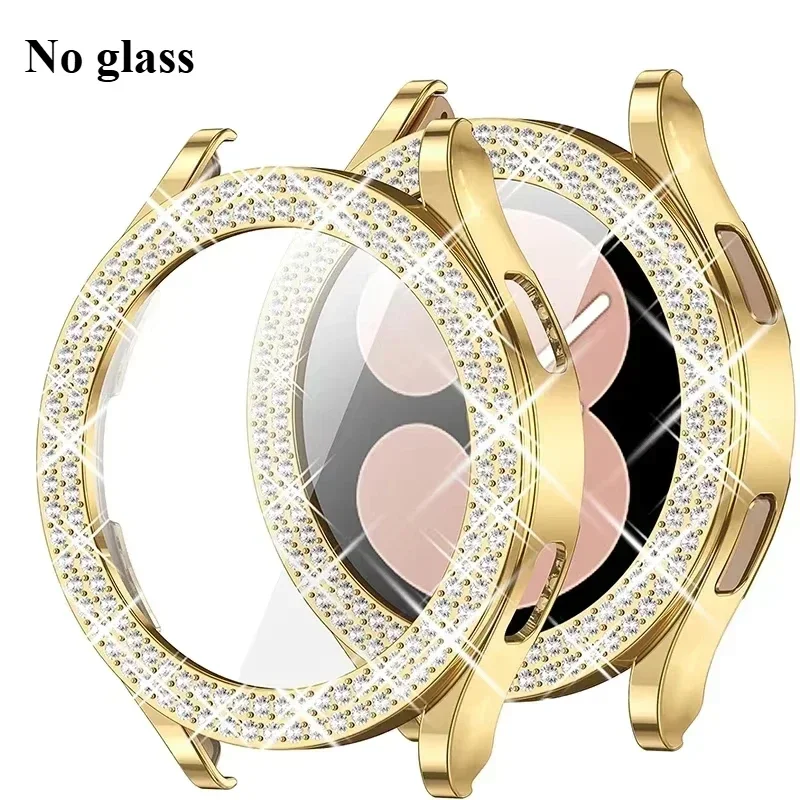 Bling Diamond Case voor Samsung Galaxy Horloge 7 6 5 4 PC Beschermhoes 40mm 44mm Screen Protector bumper Transparante Cover