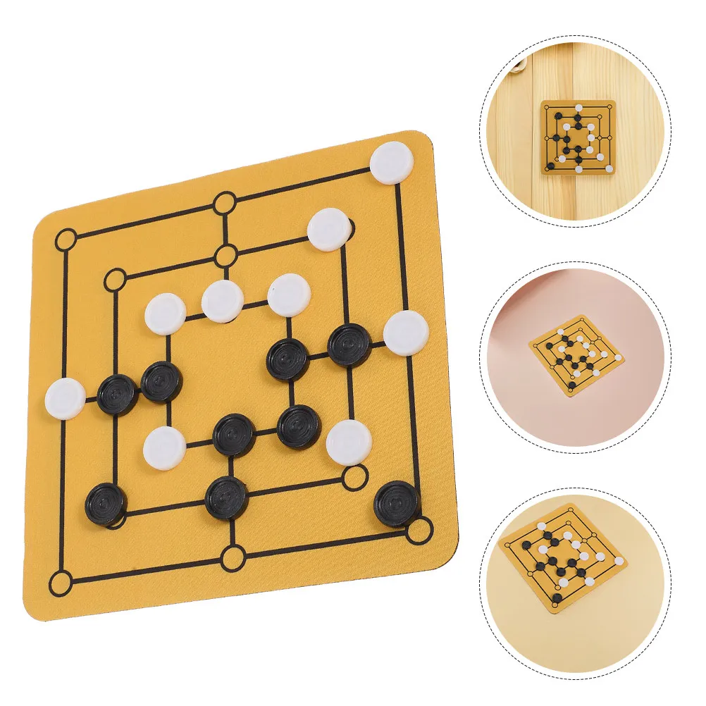

2 Set Nine Men's Morris Strategy Game Family Gatherings Portable Travel Brain Teaser Board Game for Adults