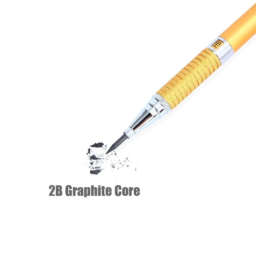 Matita meccanica in metallo di alta qualità Matita a propulsione da 2,0 mm a bassa gravità Matita automatica Schizzo Design di fumetti