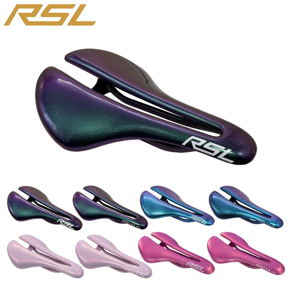 

RSL-Multicolored Carbon Fiber Bike Saddle Hollow Ventilation MTB Road Bike Seat 145/155mm Width for Men Women with Ergonomics