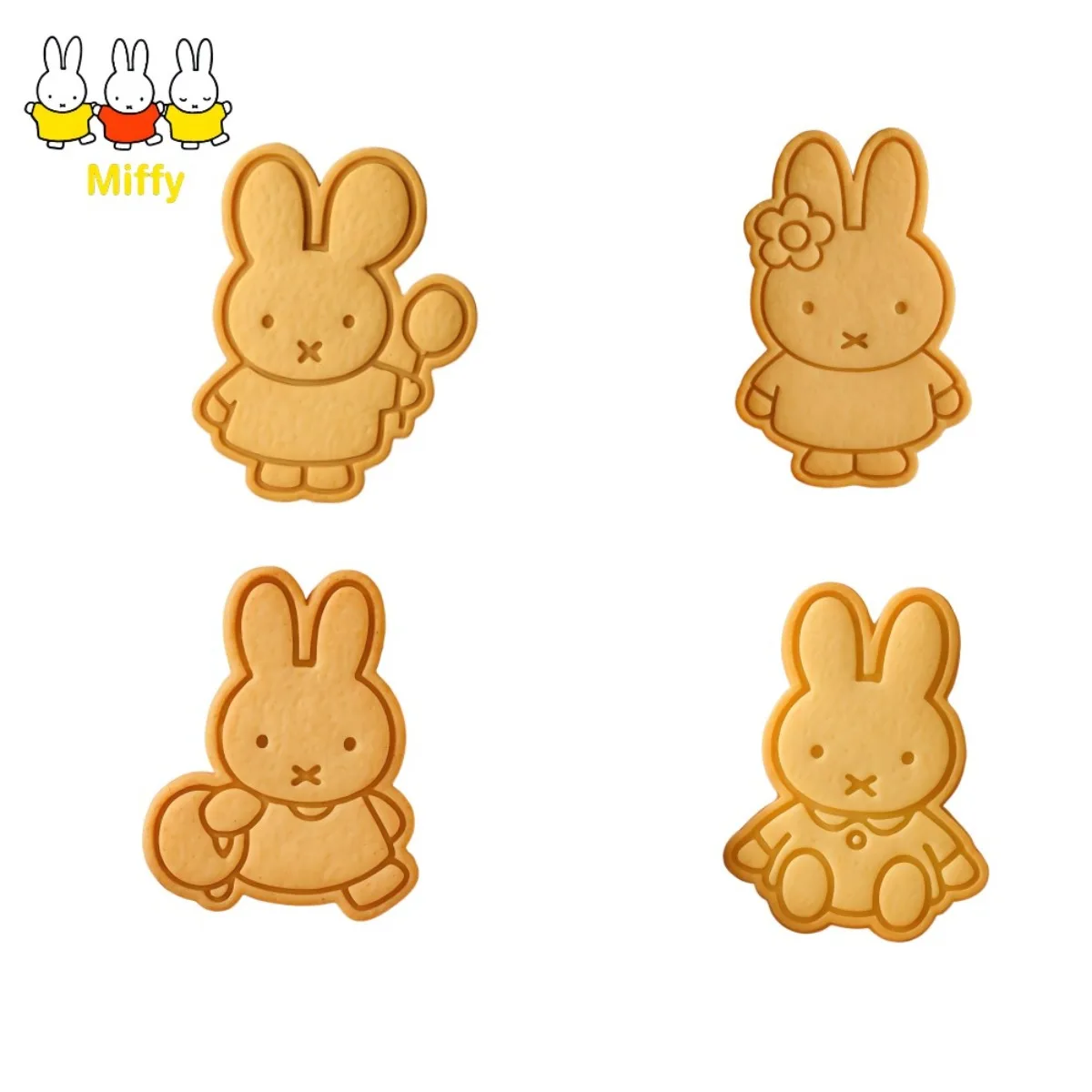 Kawaii Miffy Cookie Mold Cute Little Rabbit 3d Cartoon Rabbit 3D Fondant Press-type Baking Mold