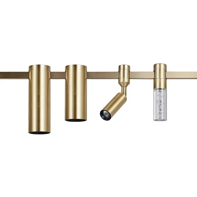 Bespoke Indoor Dimmable Modern Luxury Copper Track Lights Adjustable Height LED Pendant Lamp Smart Control High CRI 90 for Villa